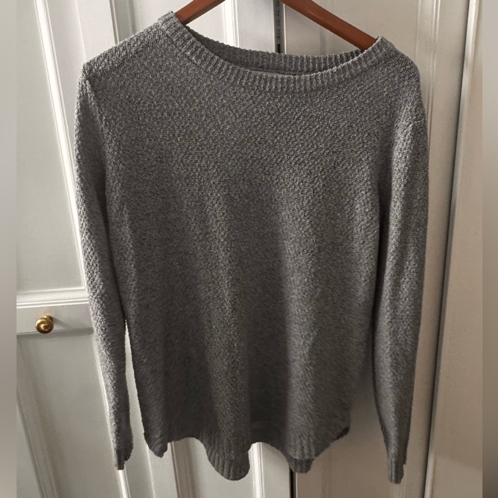 Pink Clover Knit Crewneck Pullover sz Large Grey